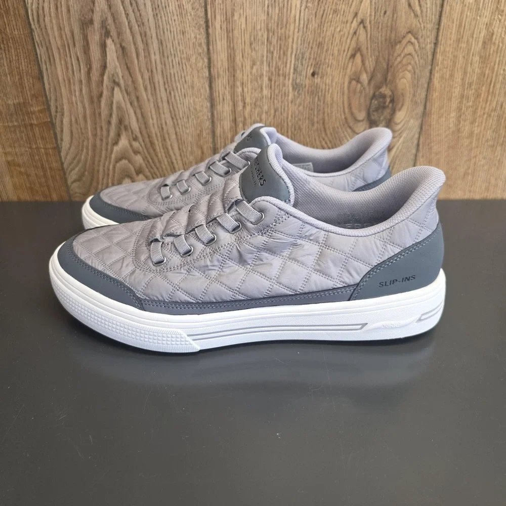 Skechers Slip-ins Shoes Mens Size 9.5 Gray Quilted Slip On Comfort SN 183227
